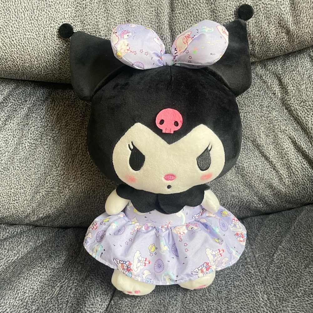 Purple Bow Kuromi Plush in Little Twin Stars Dress